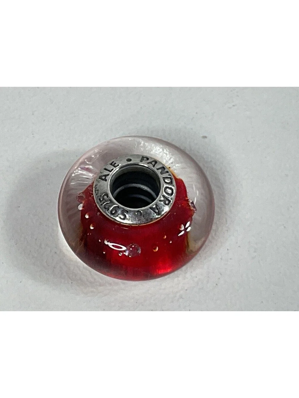 Pandora Red Murano Effervescence Charm Retired.